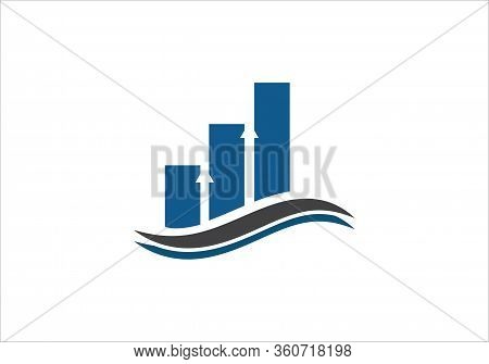 Business Financial And Accounting Logo Design Template. Marketing Chart Financial Company Logo