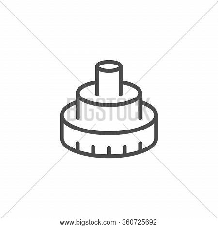 Optical Fiber Line Outline Icon Isolated On White. Internet Cable. Port, Connector, Network. Hardwar