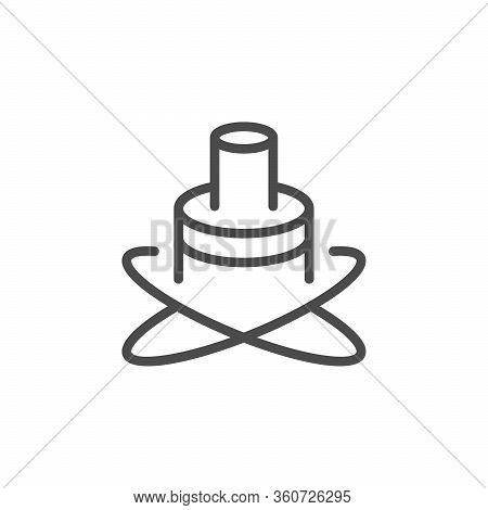 Optical Fiber Line Outline Icon Isolated On White. Internet Cable. Port, Connector, Network. Hardwar