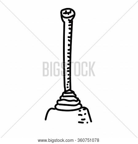 Hand Drawn Transmission Doodle. Sketch Style Icon. Decoration Element. Isolated On White Background.