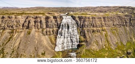 beautiful cascades of famlus Dynjandi waterfall, Westfjords, Iceland, Europe