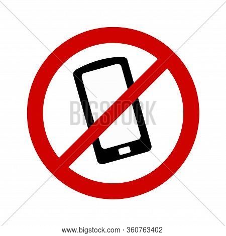 No Mobile Phone Sign On White Background. Vector Illustration In Trendy Flat Style. Eps 10