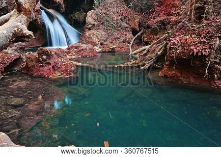 Beautiful Autumn Image Of A Waterfall, Vaioaga, Caransebes, Romania