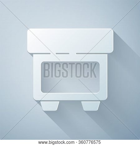 Paper Cut Fuse Of Electrical Protection Component Icon Isolated On Grey Background. Melting Breaking