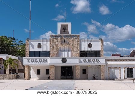 Tulum, Mexico-march 04, 2018: City Hall Of Tulum, Quintana Roo, Mexico