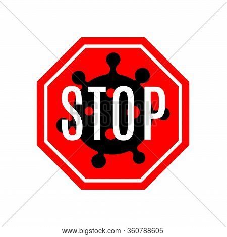 Coronavirus 2019-ncov. Corona Virus Icon. Red Sign Isolated On White Background. China Pathogen Resp