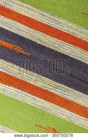 Fabric Texture. Background From Multi-colored Fabric. Thread Of All Colors. Template For Design. A B