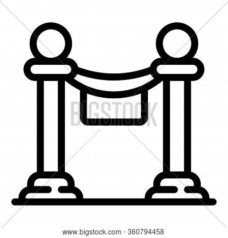 Barrier Cordon Icon. Outline Barrier Cordon Vector Icon For Web Design Isolated On White Background