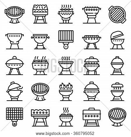 Brazier Icons Set. Outline Set Of Brazier Vector Icons For Web Design Isolated On White Background