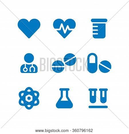 Simple Solid Flat Minimalist Medical Basic Icon Set