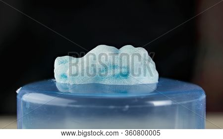 Blue Shaving Foam On A Plastic Base. Foam And Shaving Gel Are Sold In Sprays