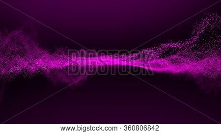 Abstract Wave Light Particles Background, Shine Dot Wave. Bokeh Particles Illustrationbackground.