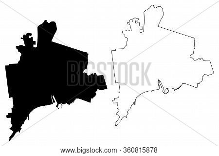 Mariupol City (ukraine, Donetsk Oblast) Map Vector Illustration, Scribble Sketch City Of Zhdanov Map
