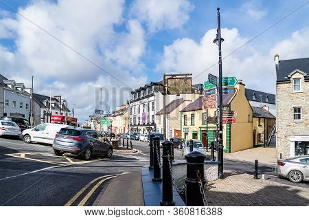 Ardara, County Donegal , Ireland - March 13 2020 : Ardara Town Is Still Busy During The Corona Outbr