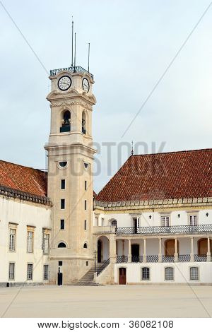 The Clock Tower At Coimbra University