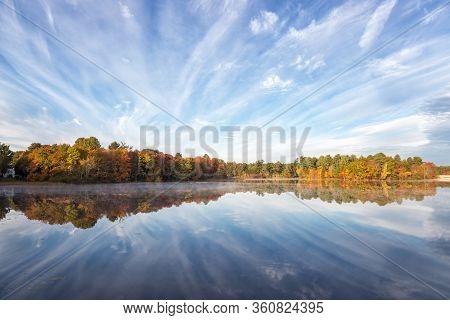 A Beautiful Morning Of Autumn In Framingham Massachusetts