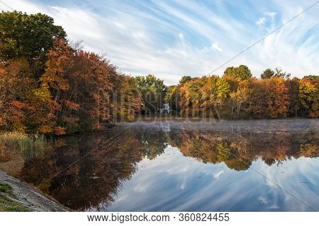 A Beautiful Morning Of Autumn In Framingham Massachusetts