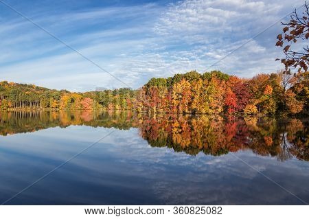 A Beautiful Morning Of Autumn In Framingham Massachusetts