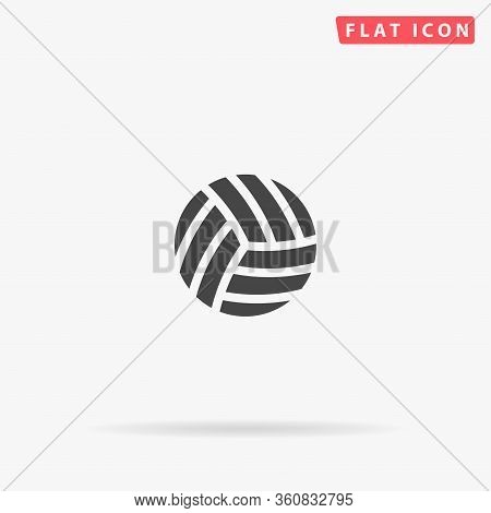 Voleyball Flat Vector Icon. Glyph Style Sign. Simple Hand Drawn Illustrations Symbol For Concept Inf