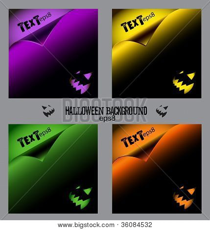 Satz von Halloween-hintergrund, Curl-Papier, eps8