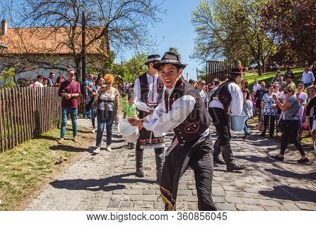 Holloko, Hungary - April 12, 2019: Easter Festival In The Folklore Village Of Holloko In Hungary. Gu