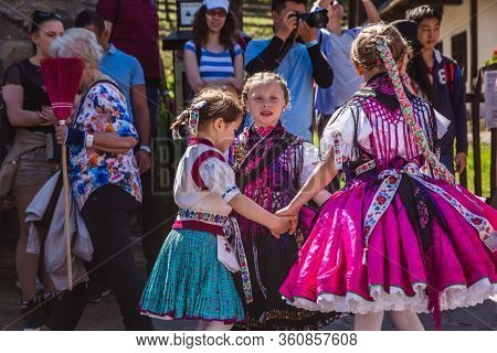 Holloko, Hungary - April 12, 2019: Easter Festival In The Folklore Village Of Holloko Traditional Gi