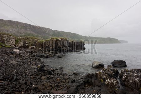 The Shoreline With Stones Near Rubha Nam Brathairean (brothers Point) In Isle Of Skye In Scotland In