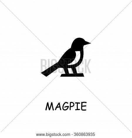 Magpie Flat Vector Icon. Hand Drawn Style Design Illustrations.