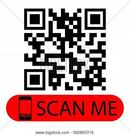 Qr-code Symbol. The Concept Of Technology For Instant Payment Or Tech Pay Method Without Money. Vect