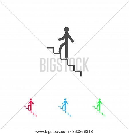 Go Down Up Icon Flat. Color Pictogram On White Background. Vector Illustration Symbol And Bonus Icon