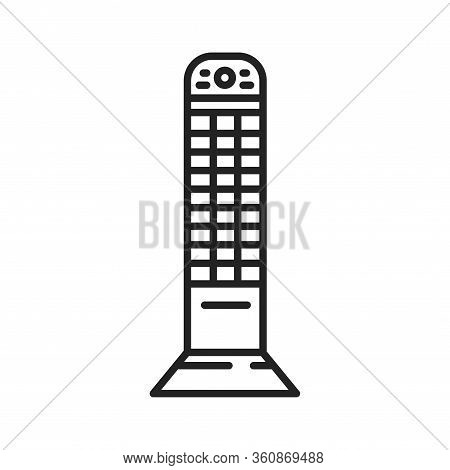 Infrared Vertical Heater Black Line Icon. Device With A Higher Temperature Which Transfers Energy To