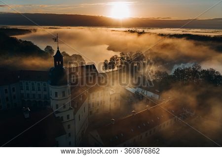 Nesvizh Castle Is A Residential Castle Of The Radziwill Family In Nesvizh, Belarus, With A Beautiful