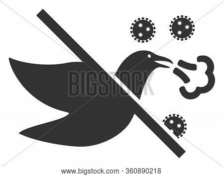 Vector No Bird Flu Flat Icon. Vector Pictograph Style Is A Flat Symbol No Bird Flu Icon On A White B