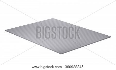 Grill Mat For Install Bbq Appliance Vector. Concrete Or Metallic Material Flooring List Or Covering 