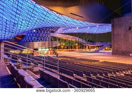 Busan, South Korea - 1 April, 2019: Movie Theater With Empty Seats  At Busan Cinema Center,the Offic