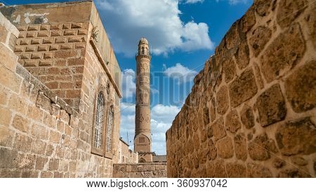Mardin, Turkey - January 2020: Ulu Cami, Also Known As Great Mosque Of Mardin With Single Minaret In