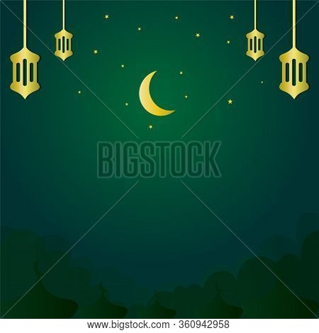 A Luxurious And Magnificent Islamic Background. Instagram Feed Stock Vector Design. Social Media Ban