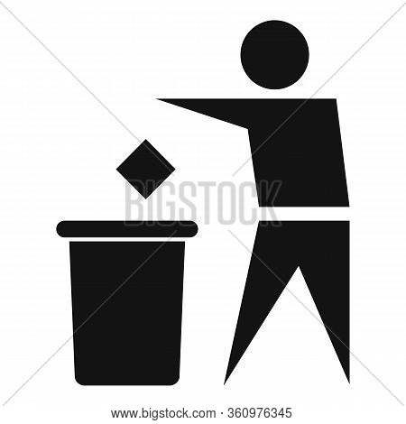 Man Throw Garbage Icon. Simple Illustration Of Man Throw Garbage Vector Icon For Web Design Isolated