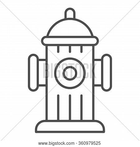 Hydrant Thin Line Icon. Fireplug Or Street Water Pipe Outline Style Pictogram On White Background. F