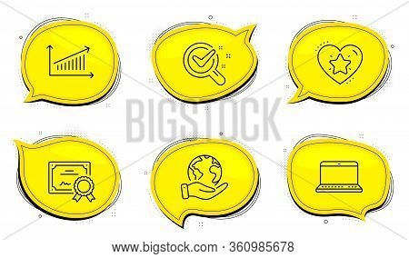 Chemistry Lab Sign. Diploma Certificate, Save Planet Chat Bubbles. Chart, Notebook And Ranking Star 