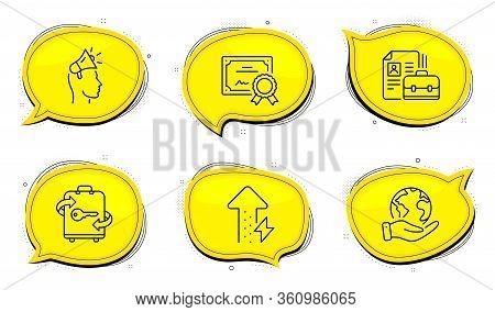 Energy Growing Sign. Diploma Certificate, Save Planet Chat Bubbles. Brand Ambassador, Vacancy And Lu