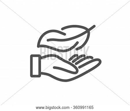 Lightweight Line Icon. Feather Quill Sign. Light Nib Symbol. Quality Design Element. Editable Stroke