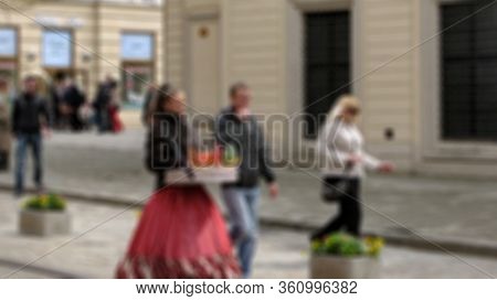 Creative Urban Landscape. The Theme Of Creative Abstract Background With Blur And Bokeh Effect For T