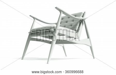 3d Rendering Of Modern Chair Made Of Isolated On A White Background