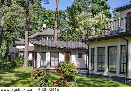 Modern Family Houses In The Mezaparks District, Quiet And Forest Area Of Riga, Capital Of Latvia