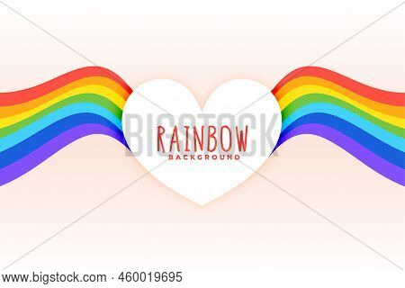Rainbow Background With Heart Vector Design Illustration