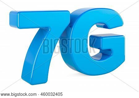 7g Blue Logotype, 3d Rendering Isolated On White Background