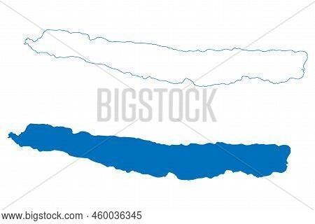 Lake Walen (swiss Confederation, Switzerland) Map Vector Illustration, Scribble Sketch Walensee Or W
