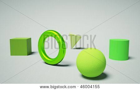 immagine 3D del solido verde