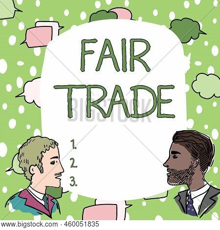 Sign Displaying Fair Trade. Business Overview Small Increase By A Manufacturer What They Paid To A P